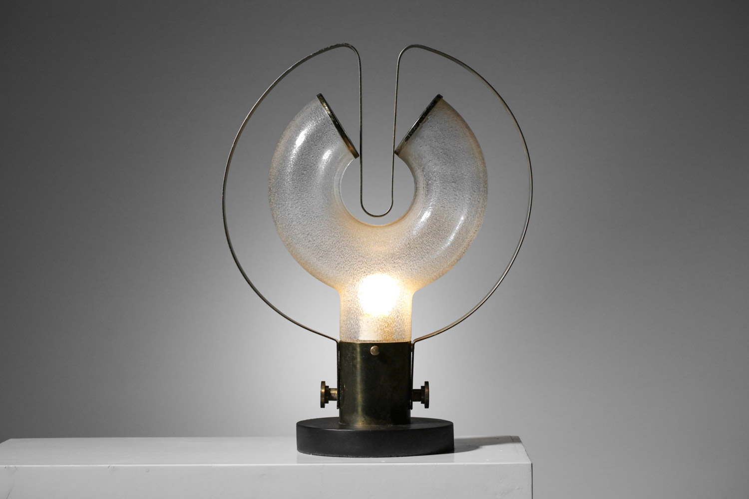 lampe de table italienne carlo nason années 60 en verre -G844