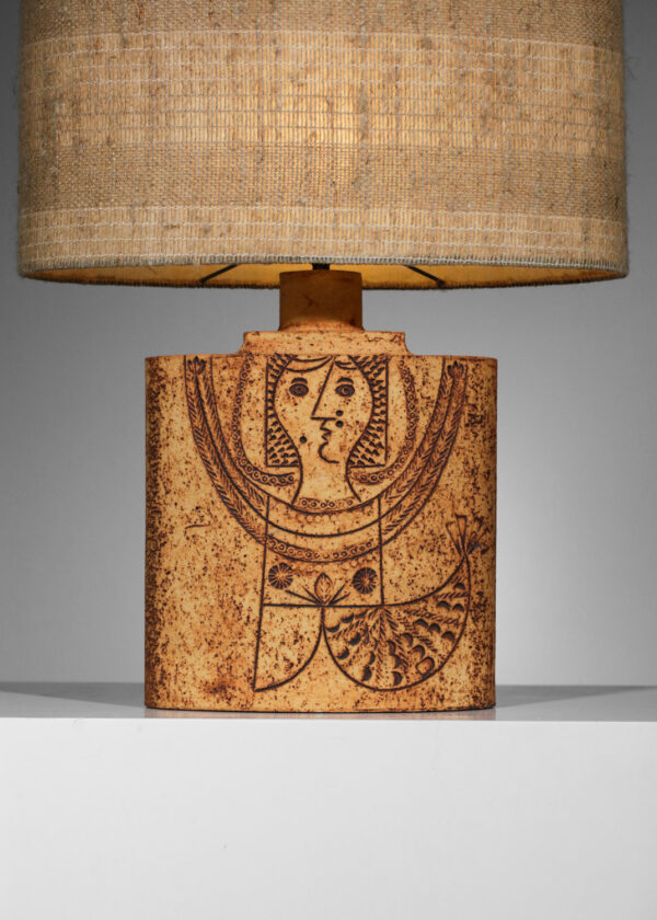 lampe de table Roger Capron en céramique Vallauris années 50/60 terre chamotée - G882