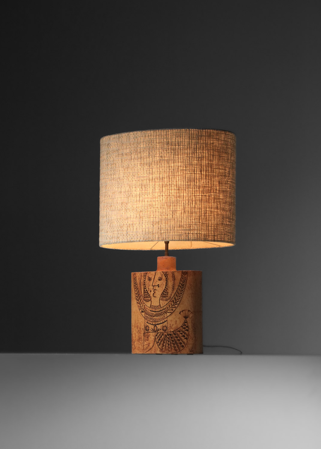 lampe de table roger capron sirene en céramique vallauris terre chamotée I572 H456