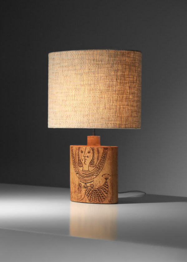 lampe de table roger capron sirene en céramique vallauris terre chamotée I572 H456