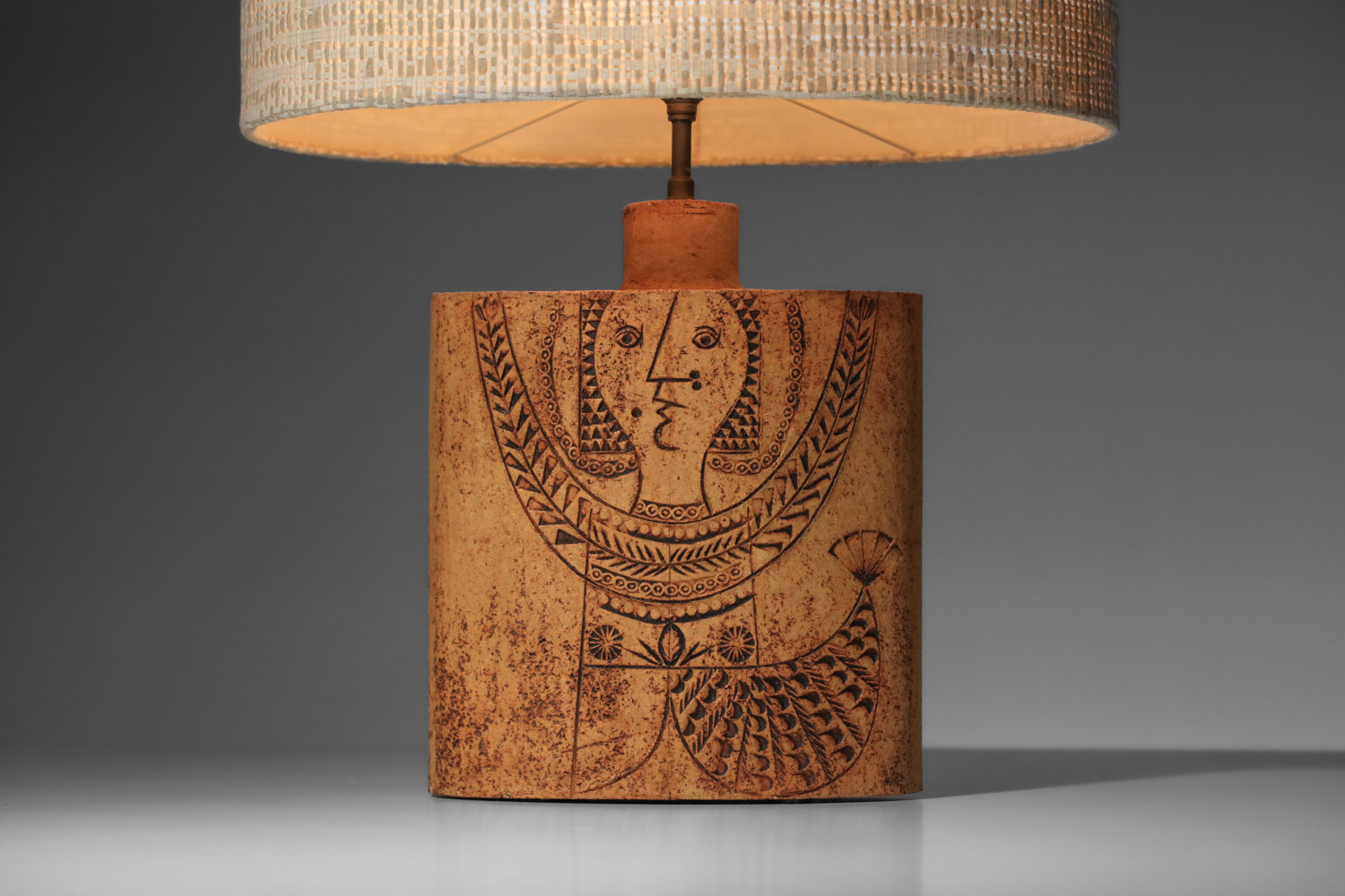 lampe de table roger capron sirene en céramique vallauris terre chamotée I572 H456