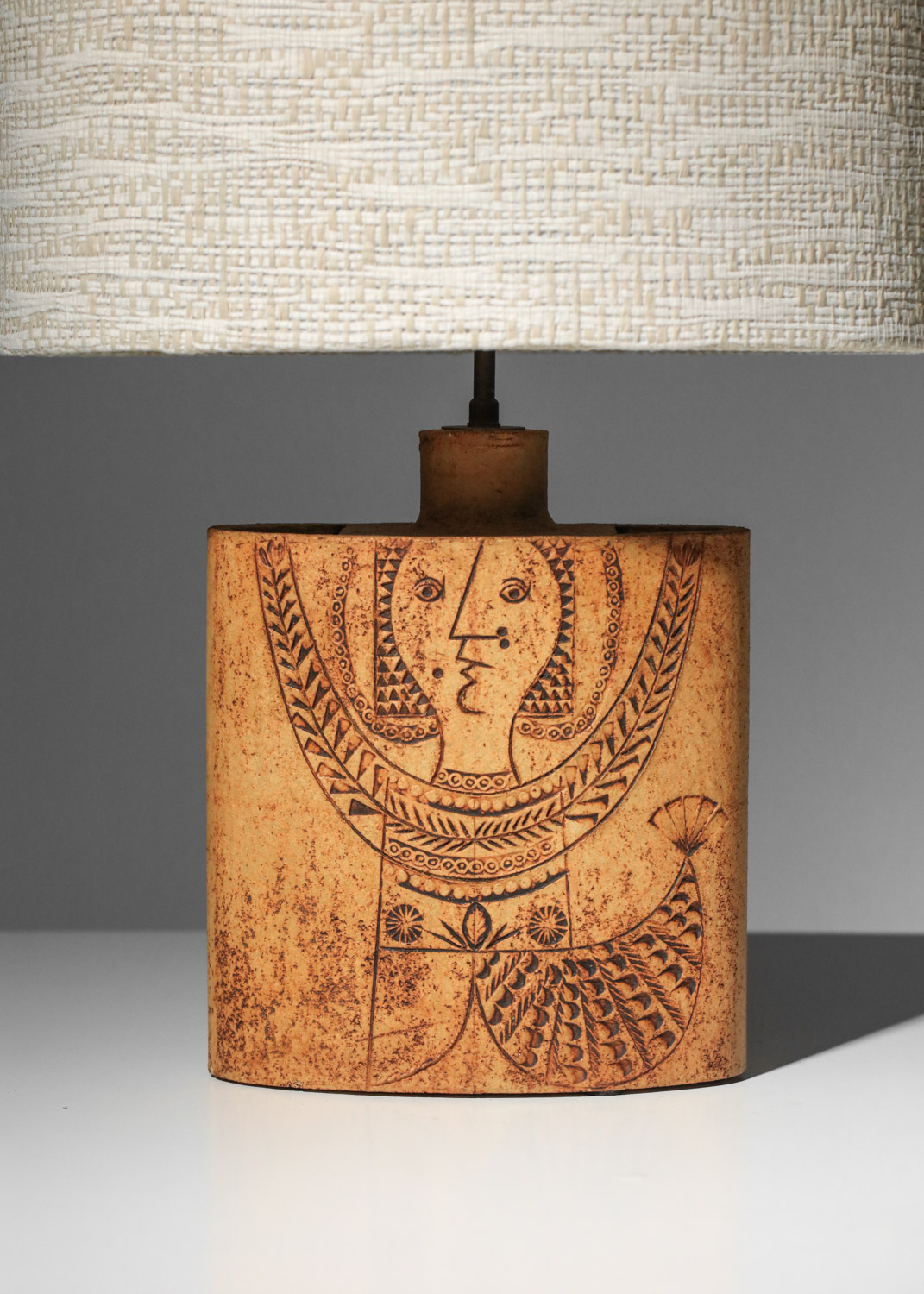 lampe de table roger capron sirene en céramique vallauris terre chamotée I572 H456