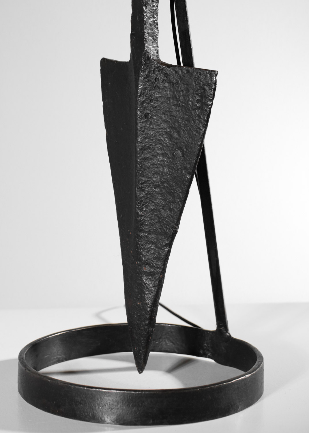 lampe / lampadaire travail populaire brutaliste en fer forgé - G271