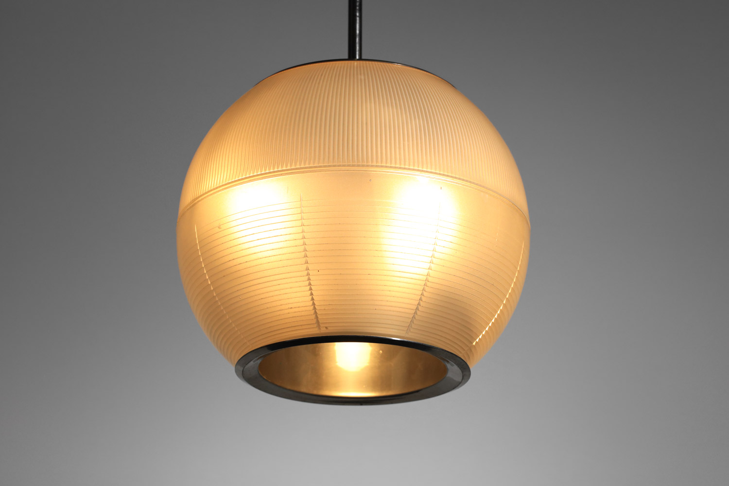 Italian sergio mazza holophane chandelier in glass from the 60s - H407
