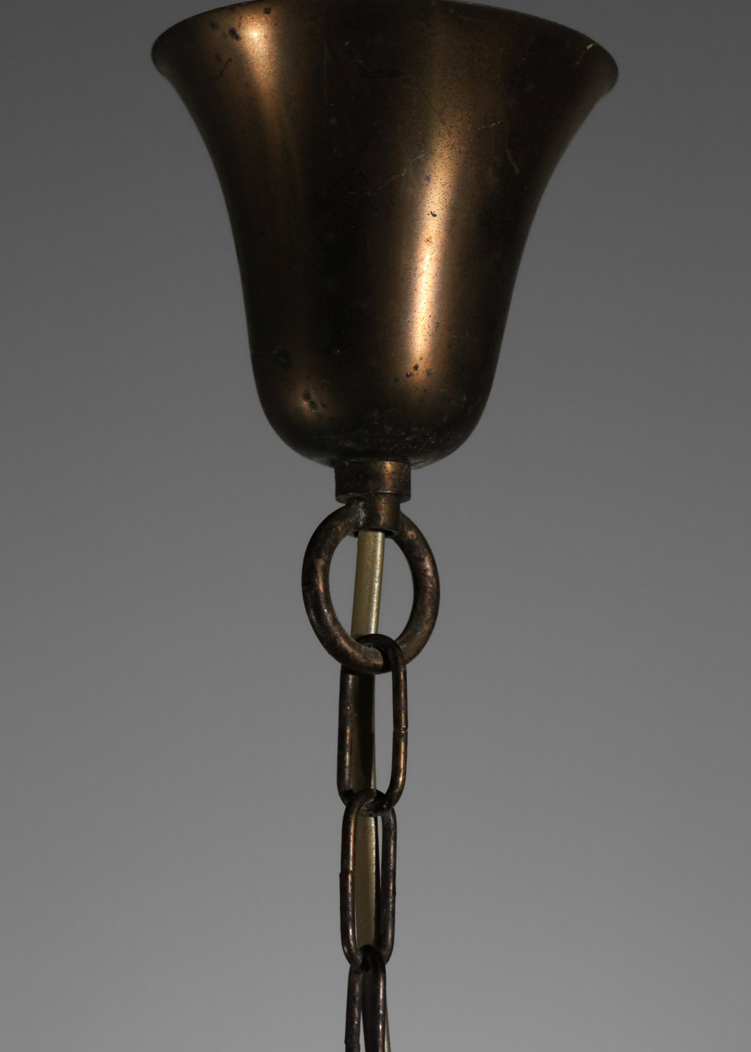 lustre suspension manège italien années 50 en laiton et métal laqué - H654