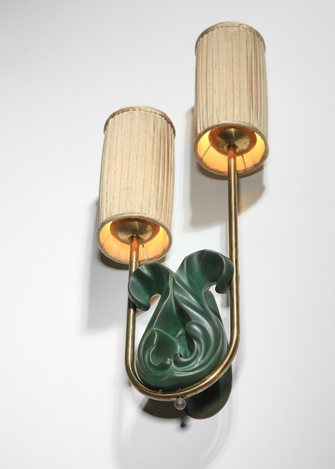 paire d'appliques en céramique Georges Jouve pour Asselbur années 60 - G832