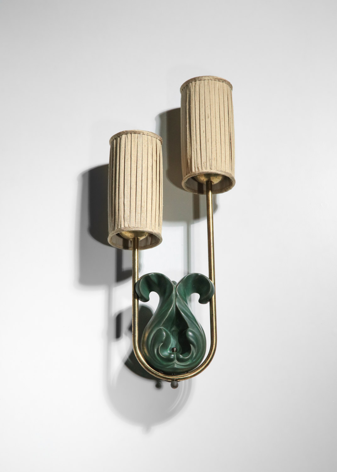 paire d'appliques en céramique Georges Jouve pour Asselbur années 60 - G832