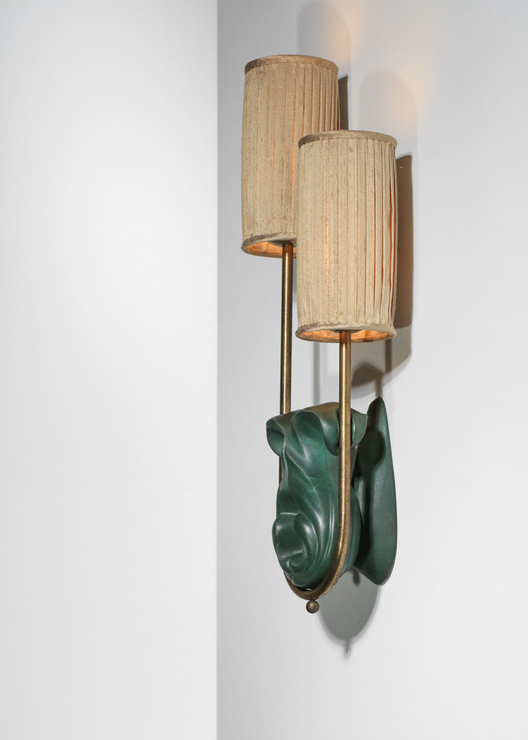 paire d'appliques en céramique Georges Jouve pour Asselbur années 60 - G832