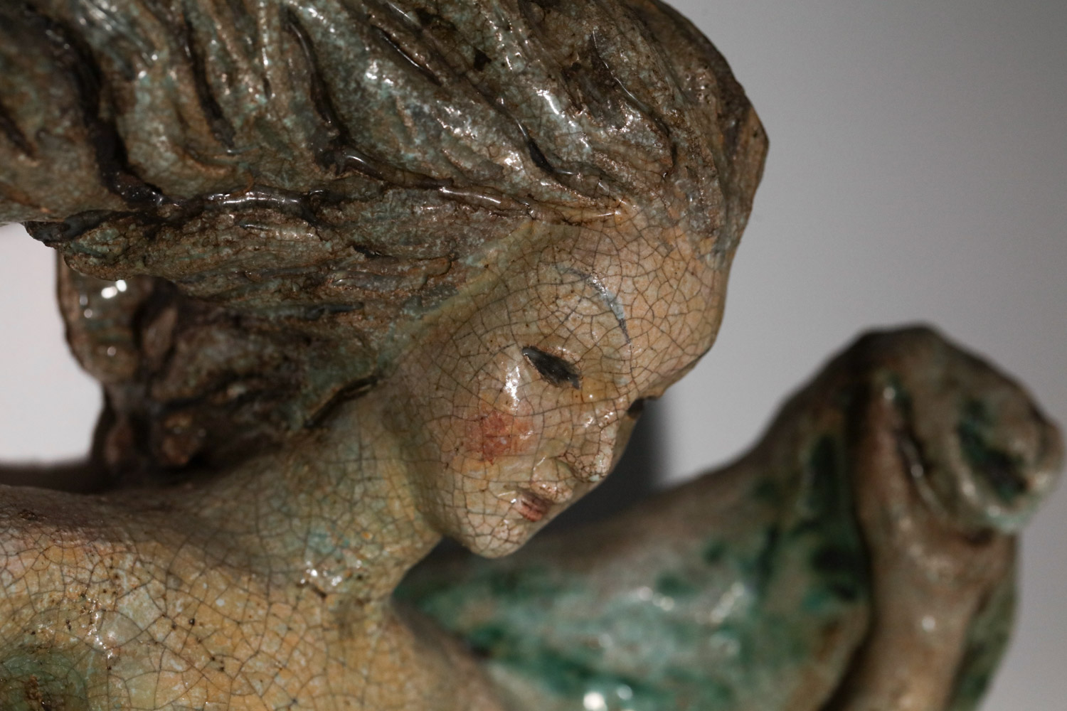 paire d appliques italiennes en céramique adam et eve sculpture - H146 - H147