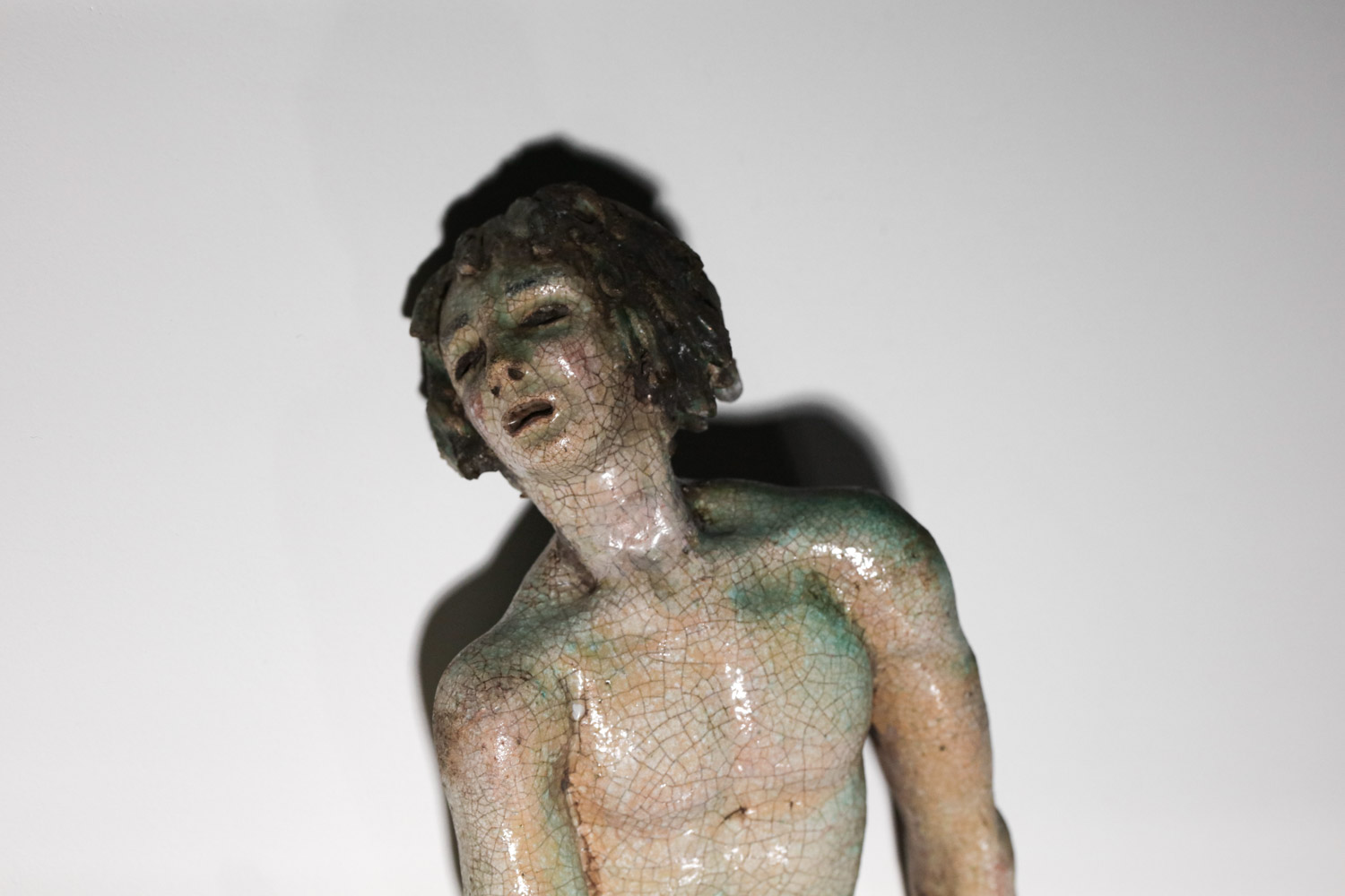 paire d appliques italiennes en céramique adam et eve sculpture - H146 - H147