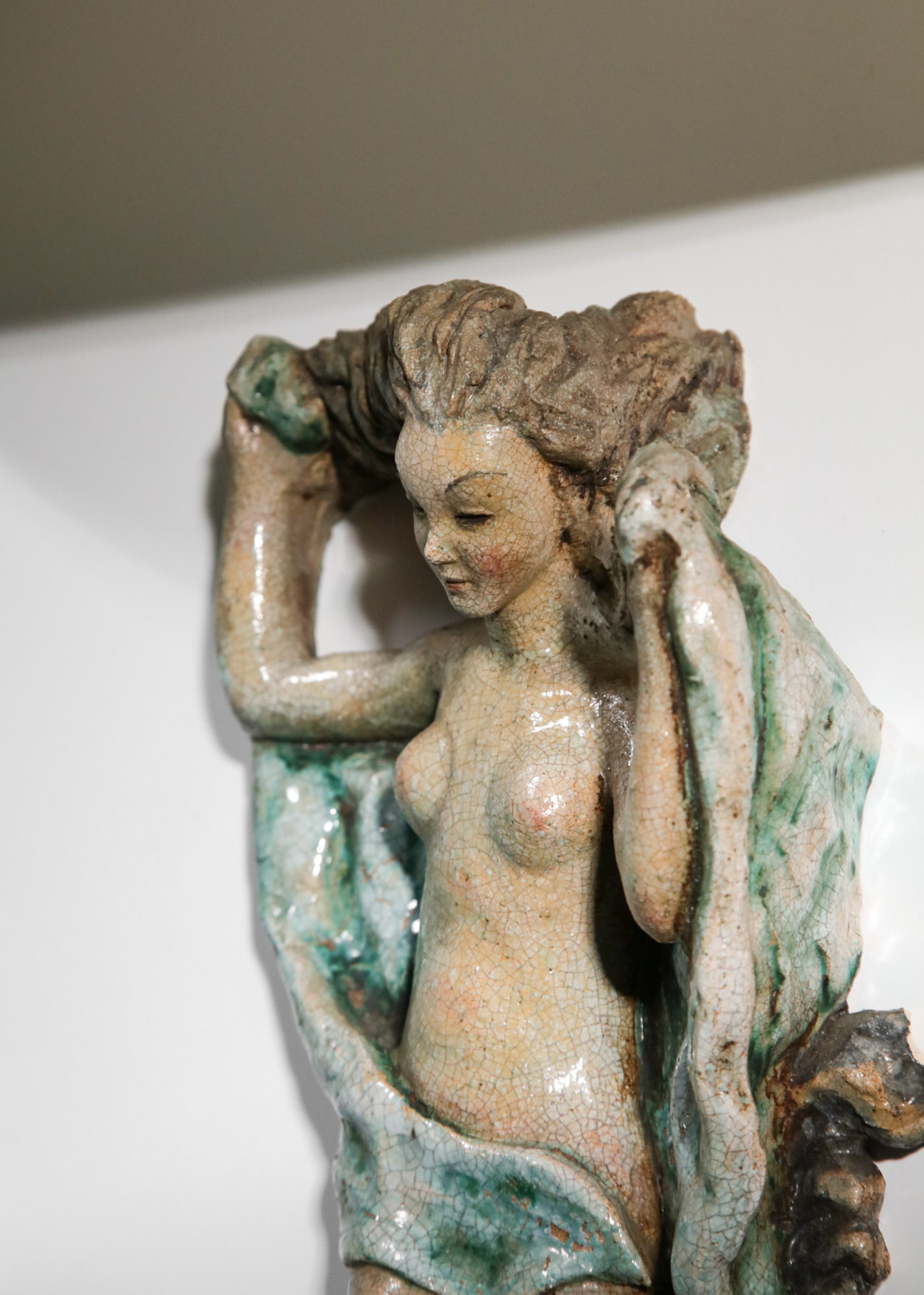 paire d appliques italiennes en céramique adam et eve sculpture - H146 - H147
