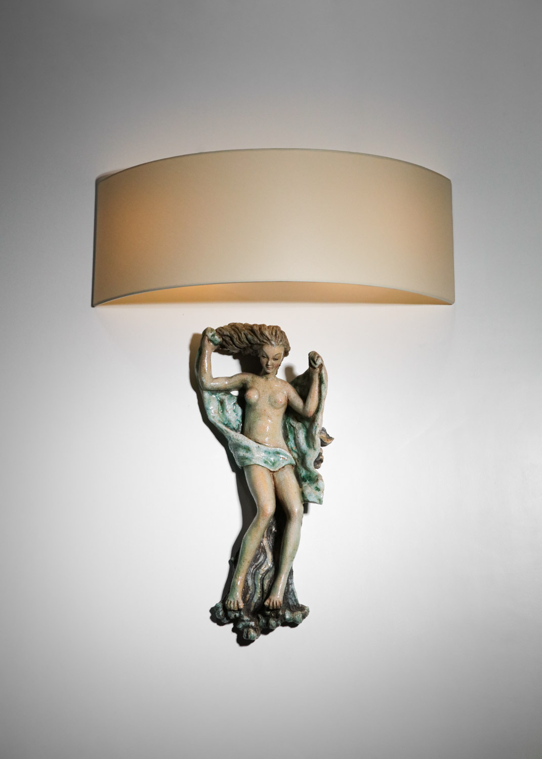 paire d appliques italiennes en céramique adam et eve sculpture - H146 - H147
