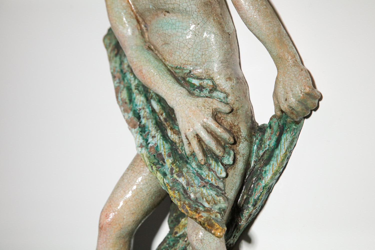 paire d appliques italiennes en céramique adam et eve sculpture - H146 - H147