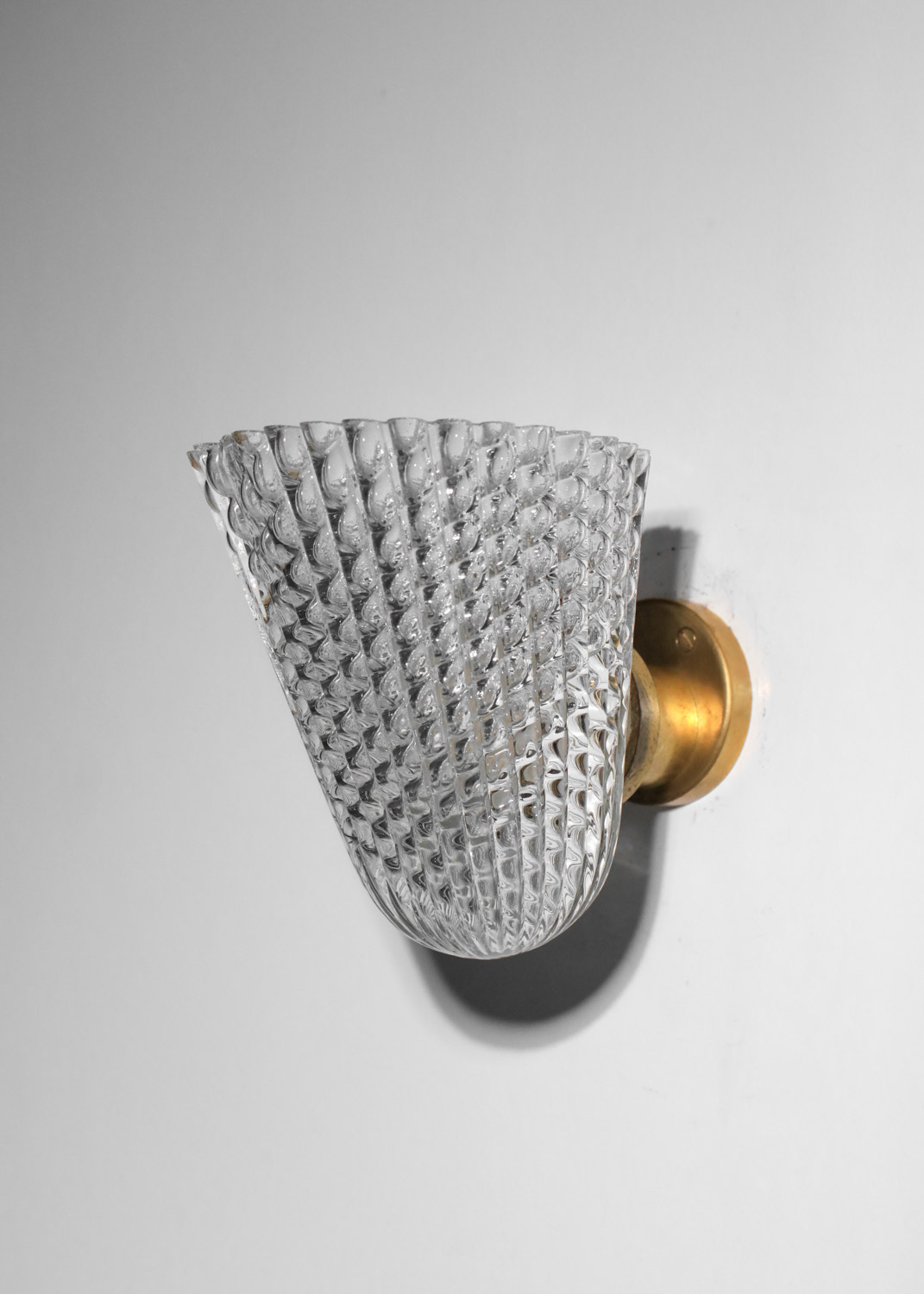 paire d'appliques italiennes des années 50 en verre bullé - J110