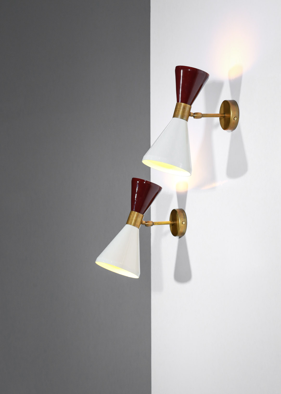 Pair of contemporary Italian wall lights diabolos vintage style "Stella" VF102 - Image 4