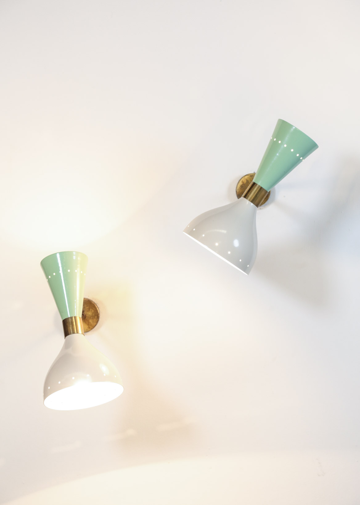 Pair of Italian Modern Diabolo Sconces Stilnovo Style, Wall Light "Sablier" - ML103 - Image 4