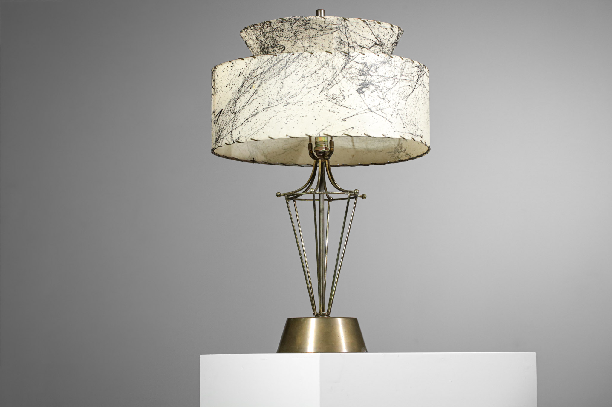 paire de lampe de table ou de chevet americaine des années 60 en laiton - F527
