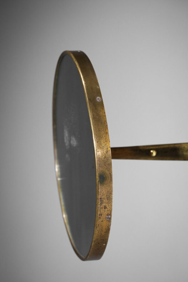 potence miroir rond en bronze massif années 40