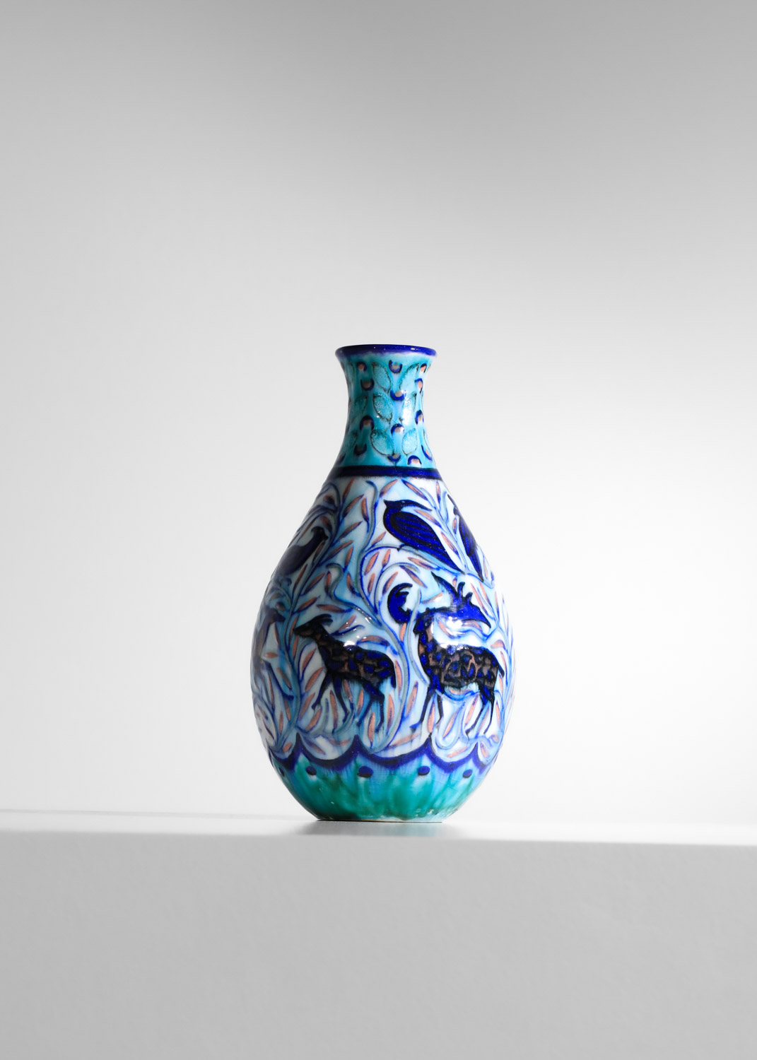rare vase en céramique de Jean Mayodon à décor de cervidés - I582