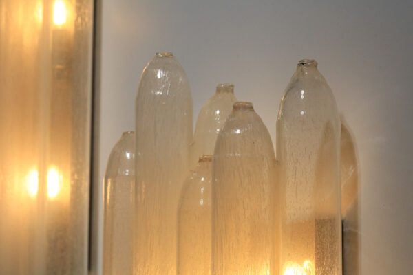 suite de 4 grandes appliques carlo nason pour mazzega en verre de murano tubes - H662