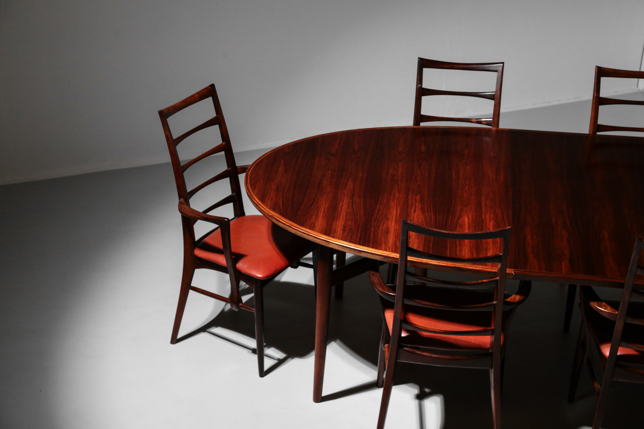 Set table arne vodder et 7 chaise Niels Koefoed palissandre de rio danois – Image 3