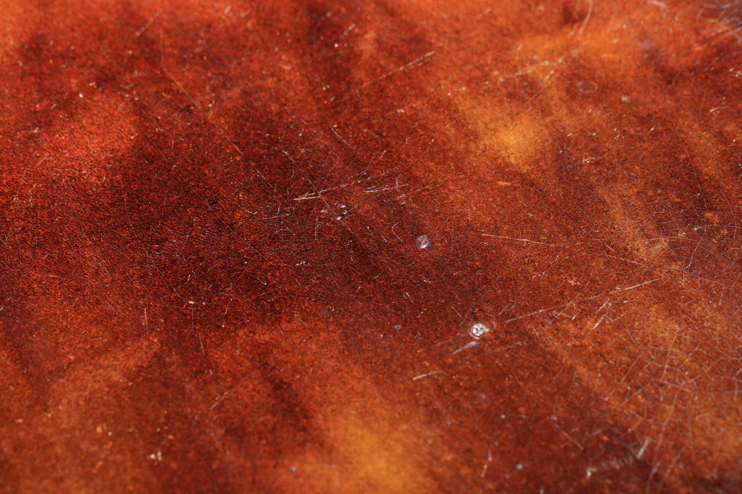 table basse bout de canapé et lave émaillée marron dorée années 60 - I274