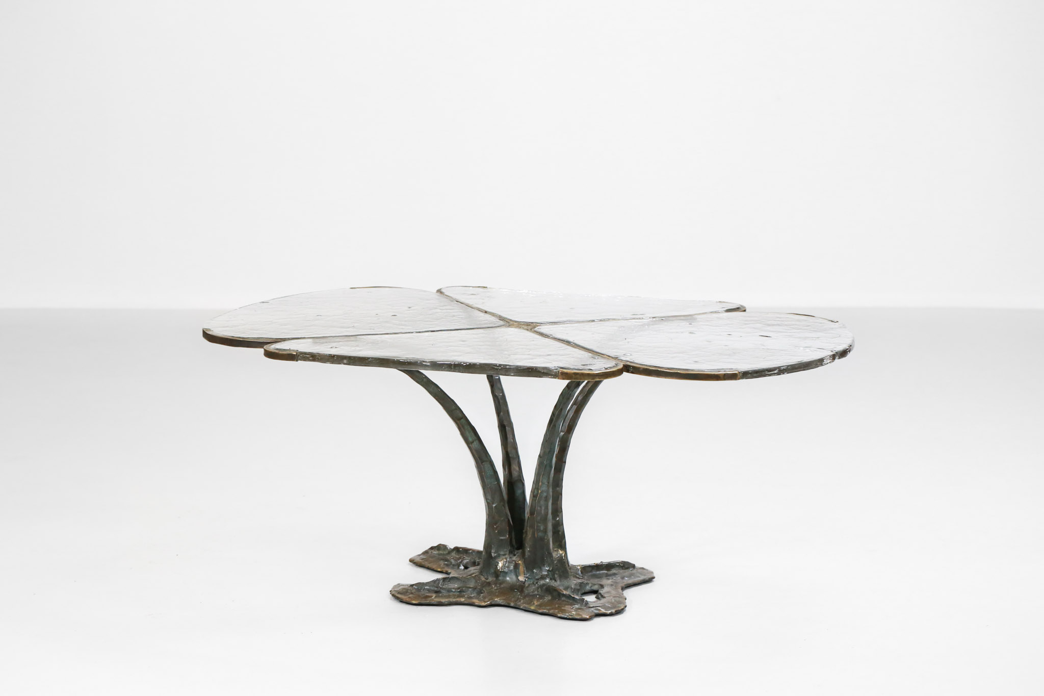 table basse lothar klute bronze design allemand verre 1