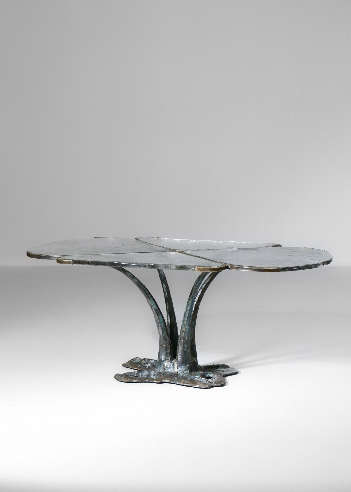 table basse lothar klute bronze design allemand verre 1