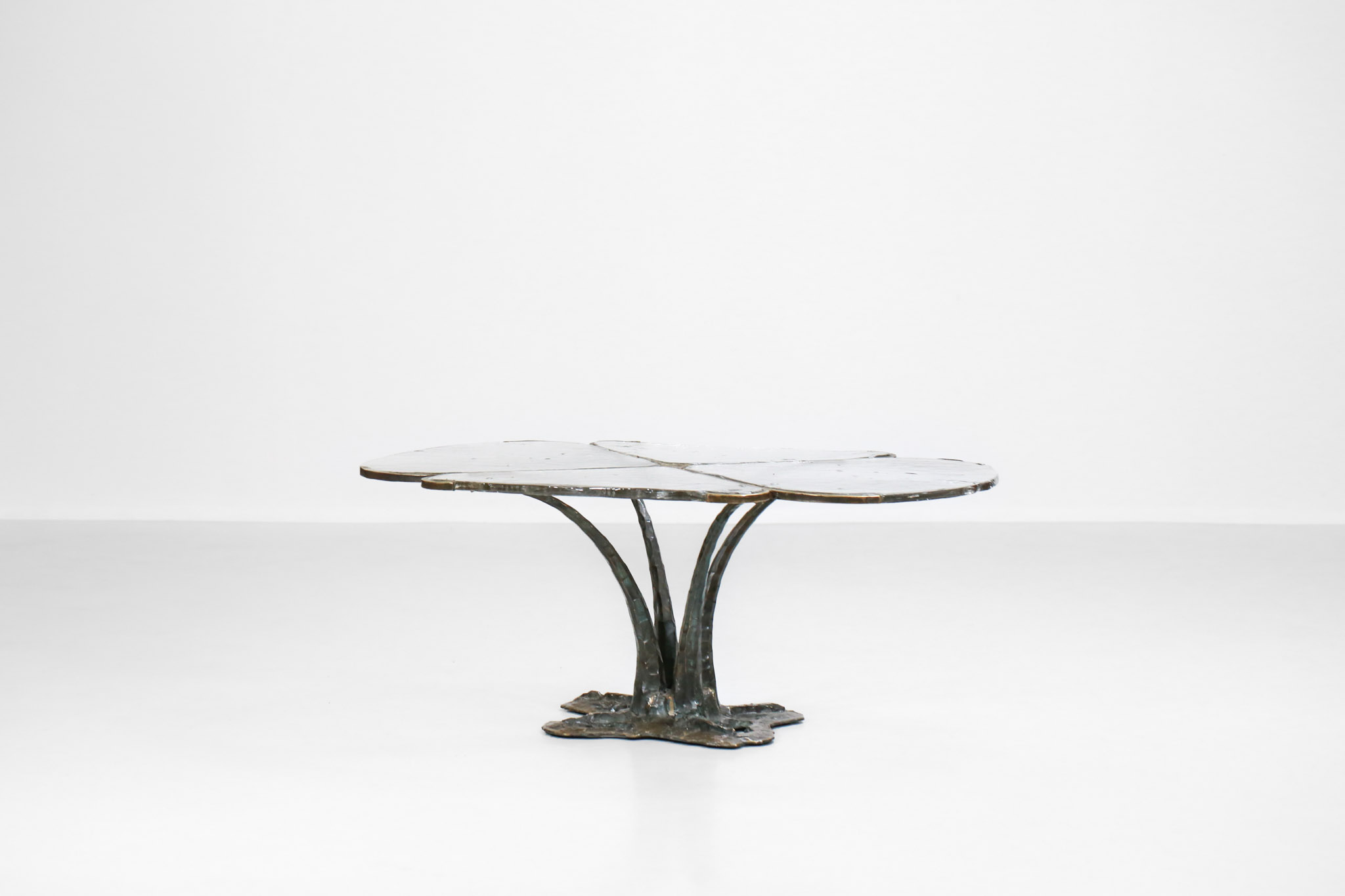 table basse lothar klute bronze design allemand verre 1