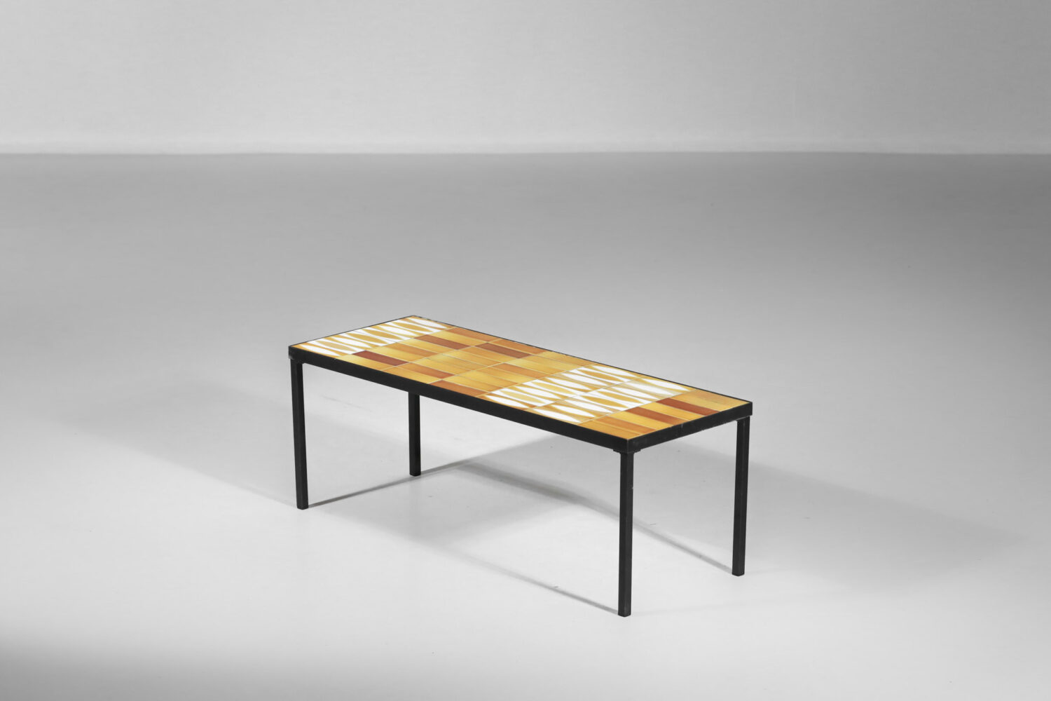 table basse navette roger capron jaune 3