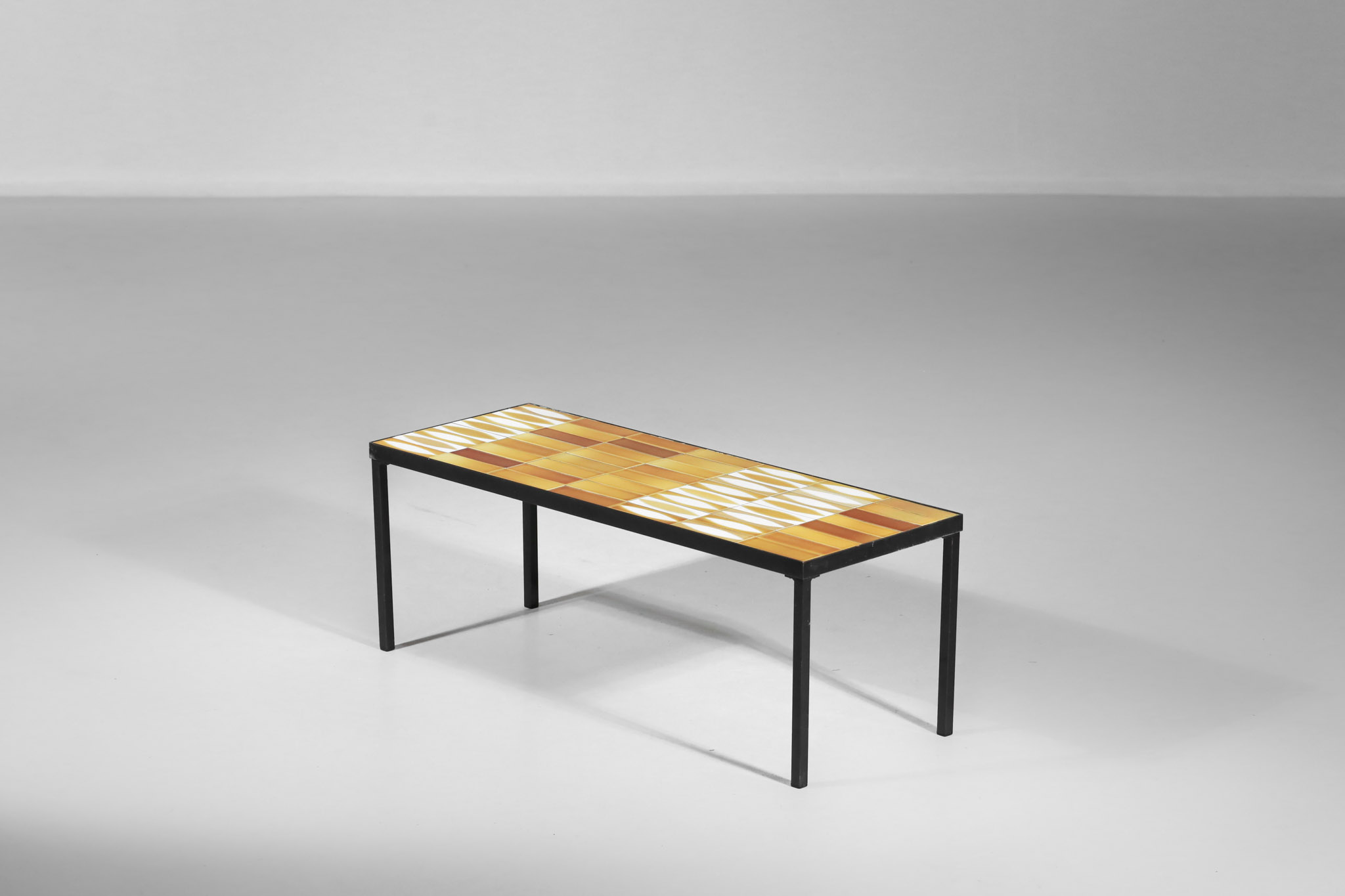 table basse navette roger capron jaune 3