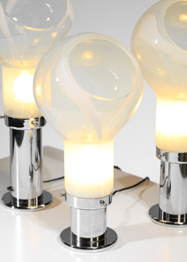 trio de lampes à poser italiennes attr. à Mazzega en verre années 70 - G462