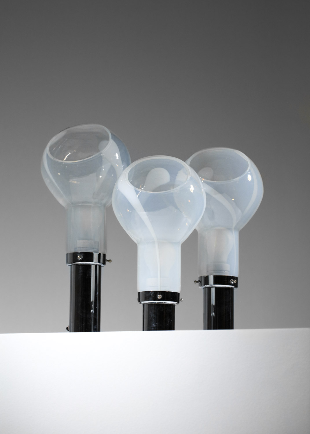 trio de lampes à poser italiennes attr. à Mazzega en verre années 70 - G462
