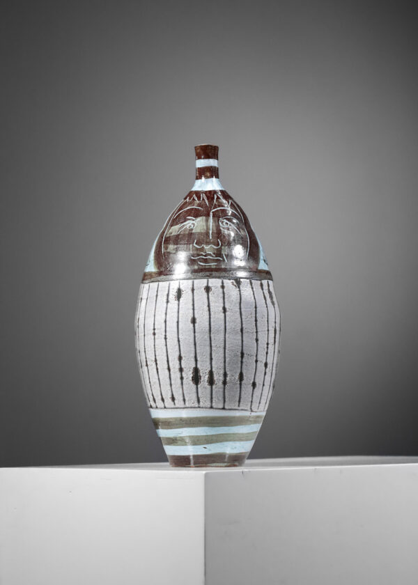 vase en céramique Franco CARDINALI vallauris des années 50 décor style picasso - F515