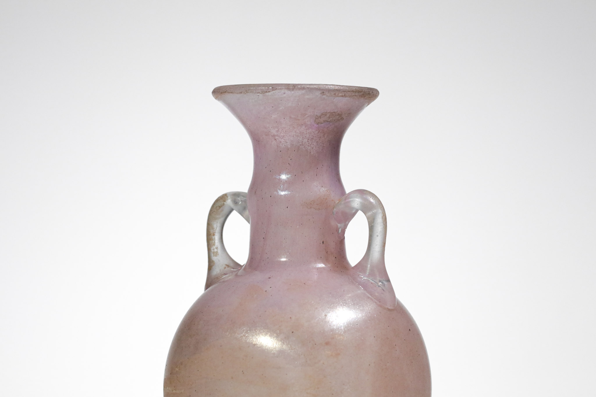 vase en verre irisé à reflet doré anses G023