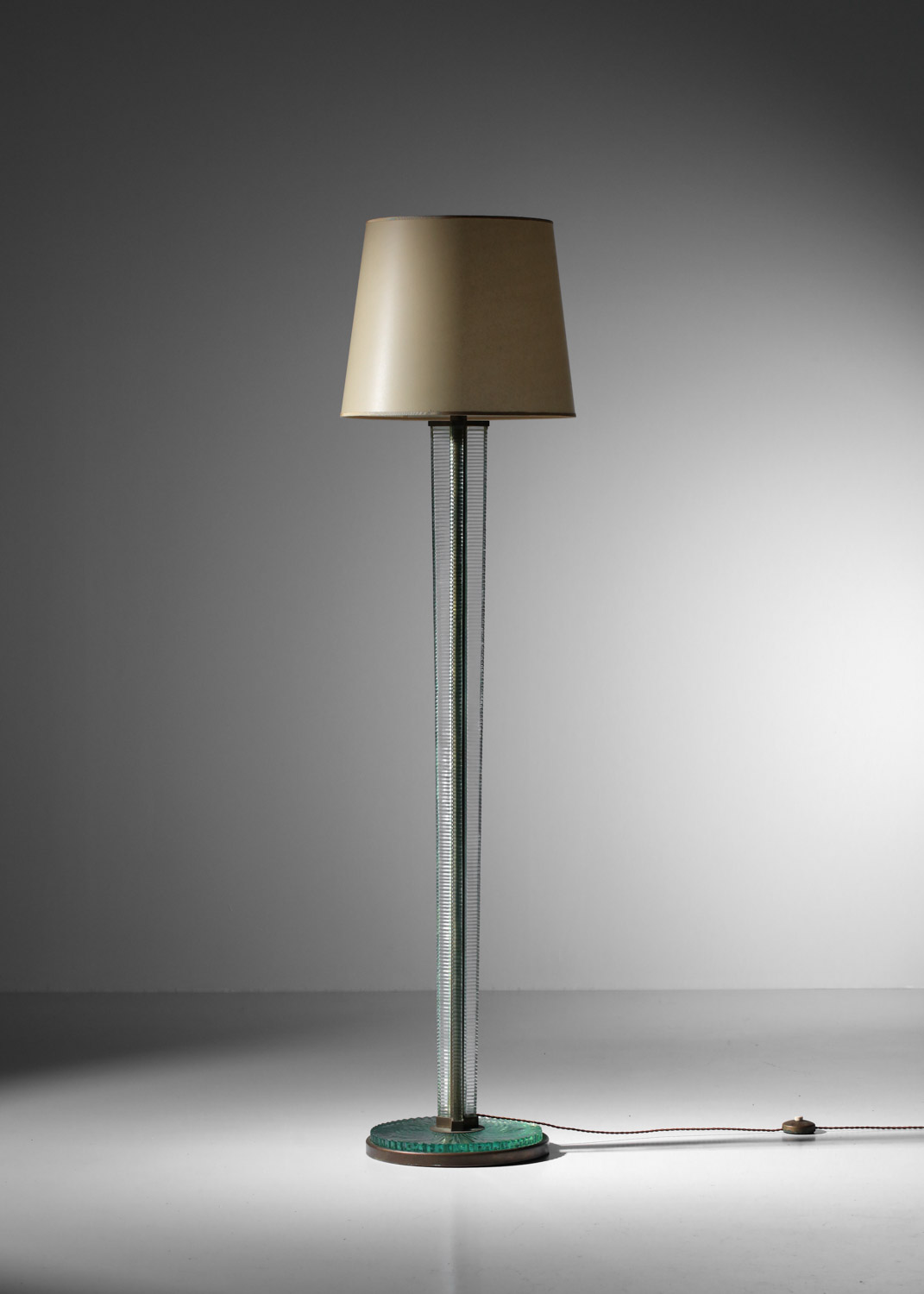 lampadaire italien des années 30 en dalle de verre moderniste attr barovier et toso - I608