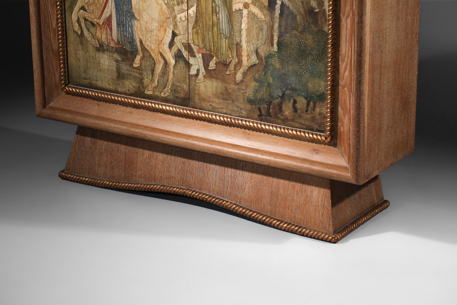 meuble armoire rené et gilberte schmitt "riches heures du duc de berry" années 40 chêne ceruse - J008