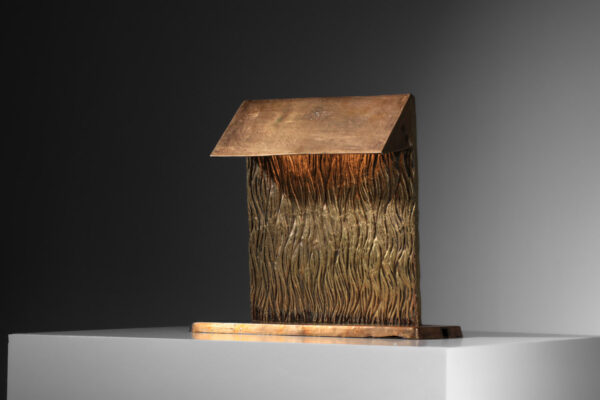 grande lampe de table en bronze massif liseuse des années 40 - J121
