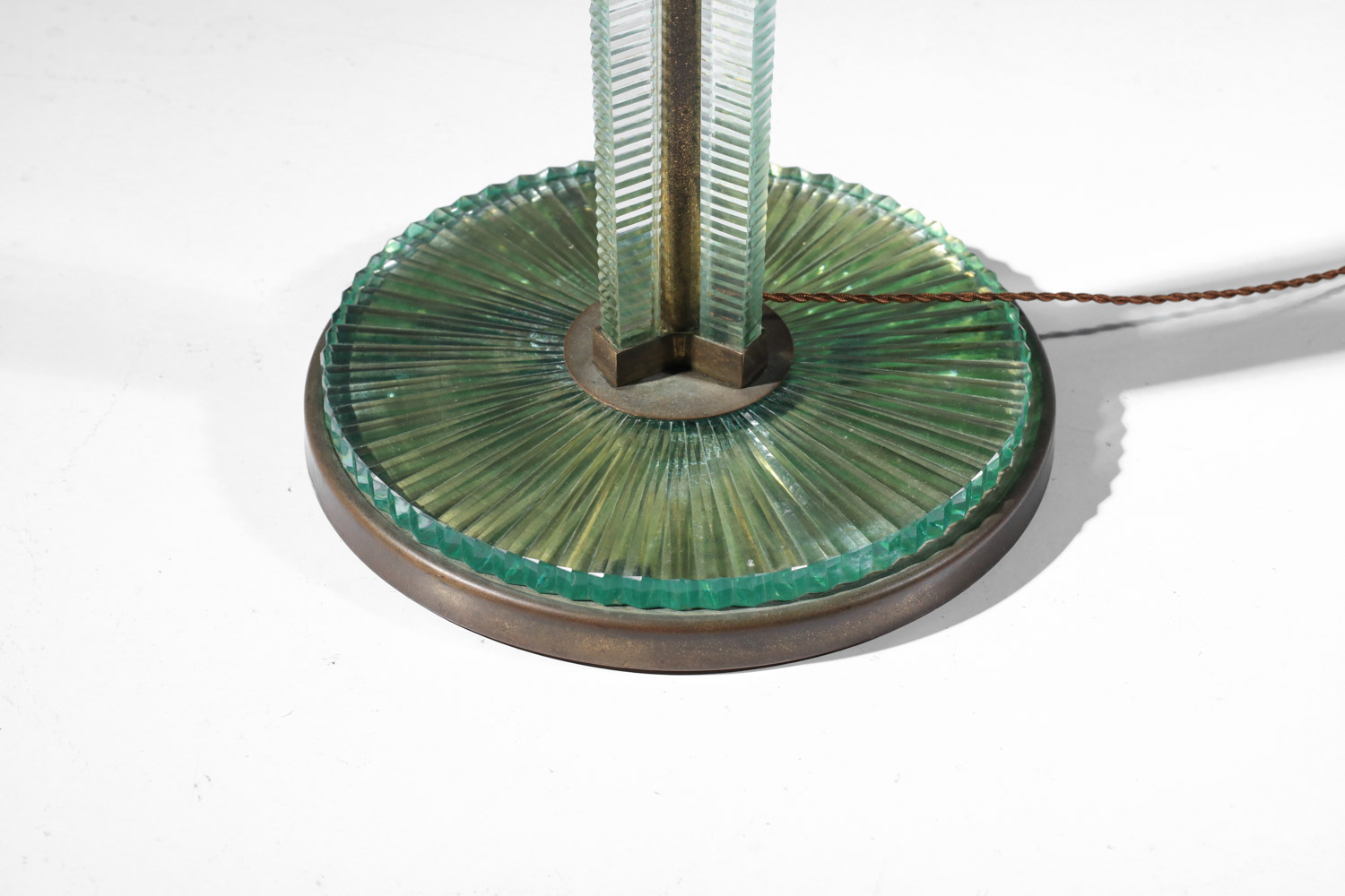 lampadaire italien des années 30 en dalle de verre moderniste attr barovier et toso - I608