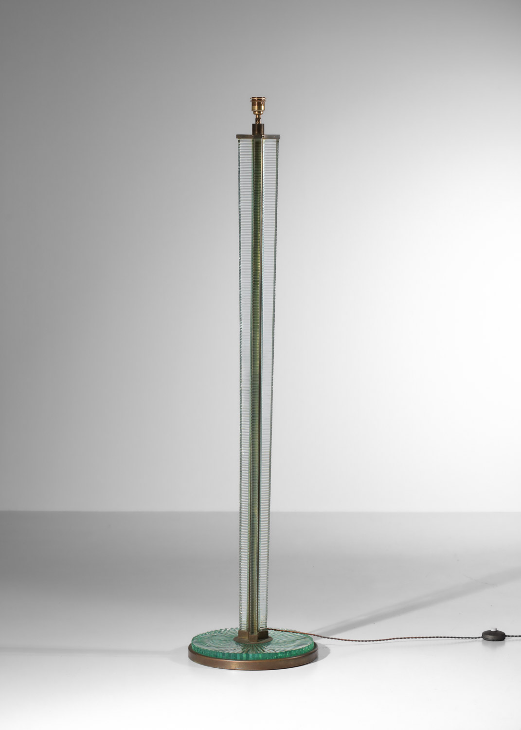 lampadaire italien des années 30 en dalle de verre moderniste attr barovier et toso - I608