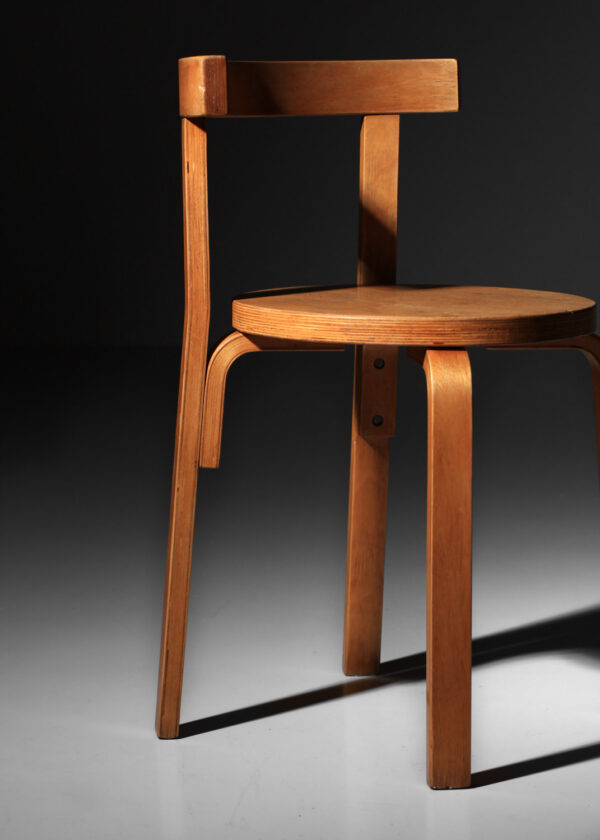Chaise style Alvar Aalto 68 en bois courbé années 60 - J260