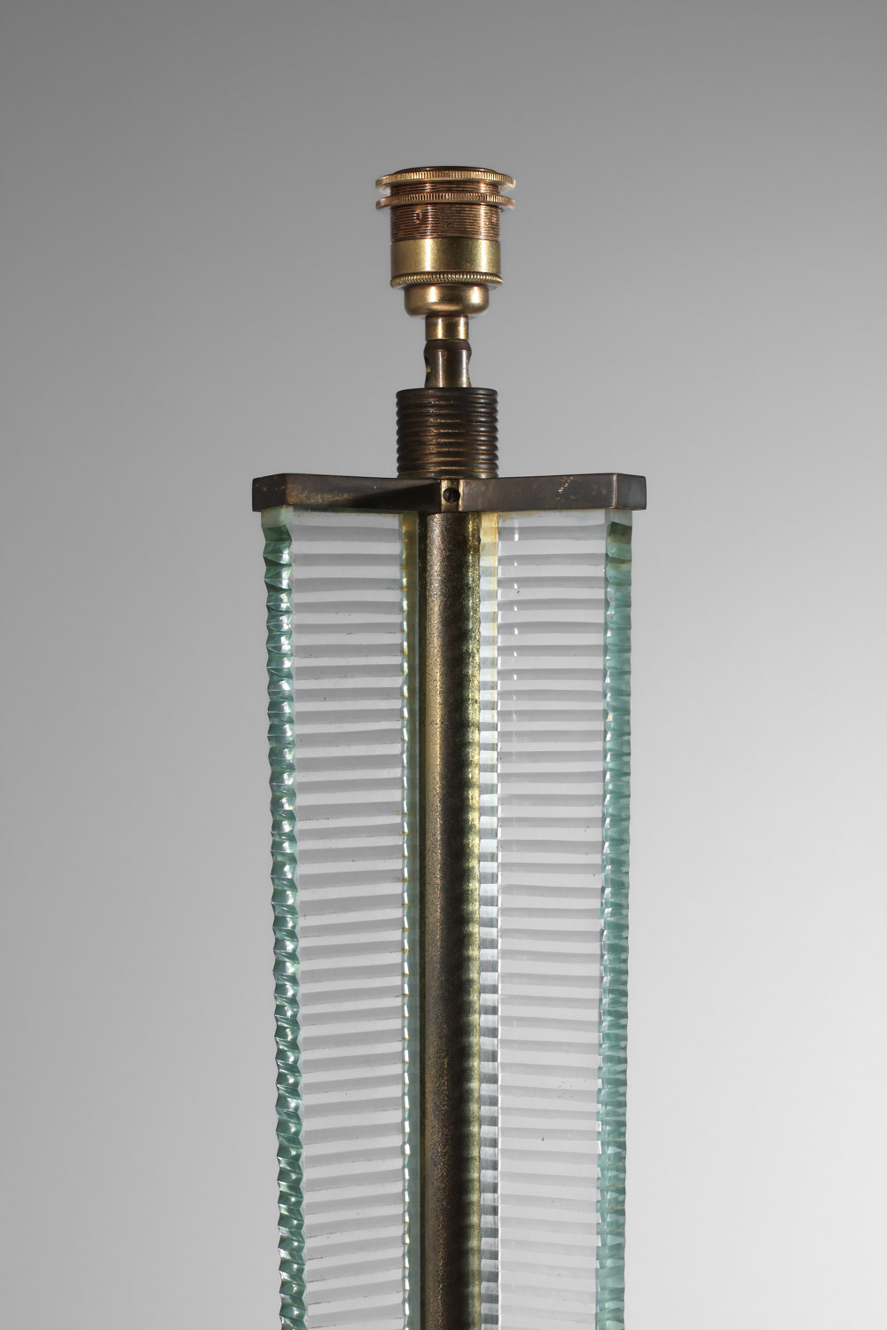 lampadaire italien des années 30 en dalle de verre moderniste attr barovier et toso - I608