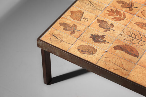 table basse roger capron herbier carrée céramique vallauris années 60 - J513