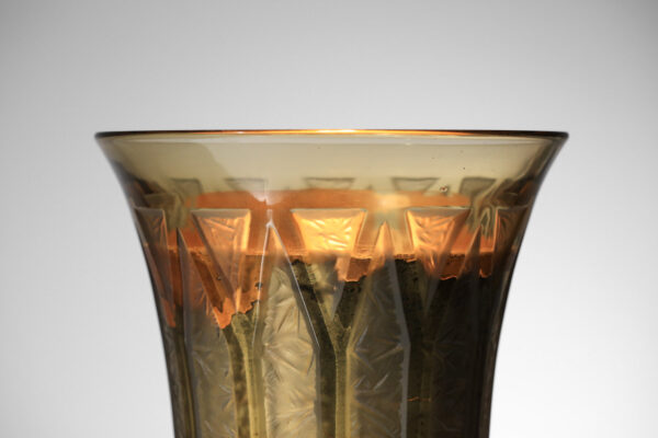 vasque lumineuse en verre moulé art déco lampe - J589