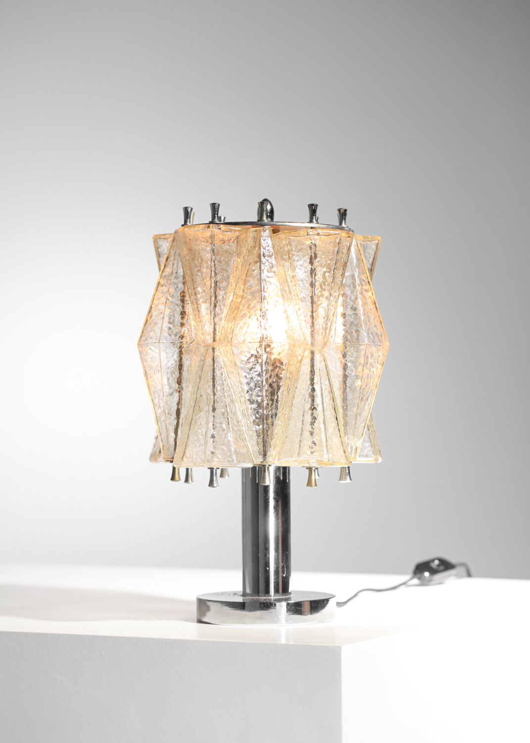 lampe de table en verre polyèdres de murano années 60 - I617