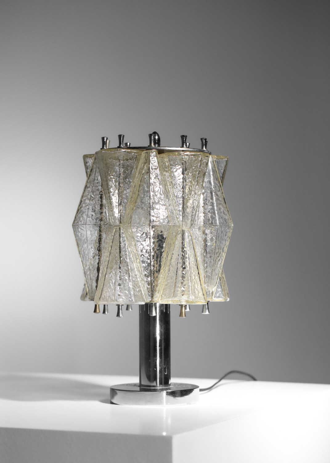 lampe de table en verre polyèdres de murano années 60 - I617