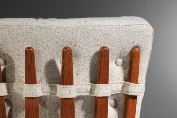 suite de 4 fauteuils guillerme et chambron en chêne massif des années 60 - J200 - J201