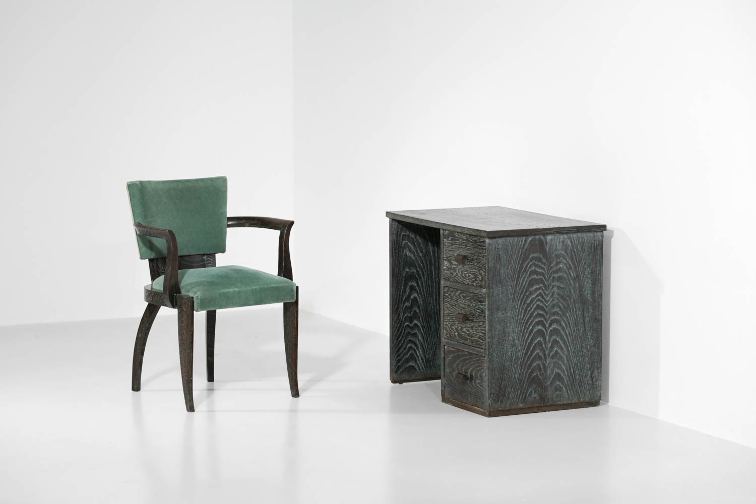 Set fauteuil et bureau art déco de Francisque Chaleyssin années 40 - G589 - G590