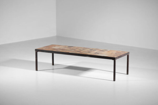 Table basse modèle herbier de Roger Capron céramique vintage - G332