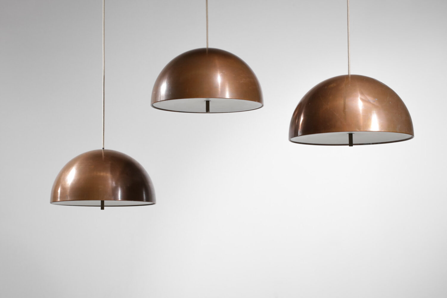 lot 3 suspensions danoises jo hammerborg cuivre années 60